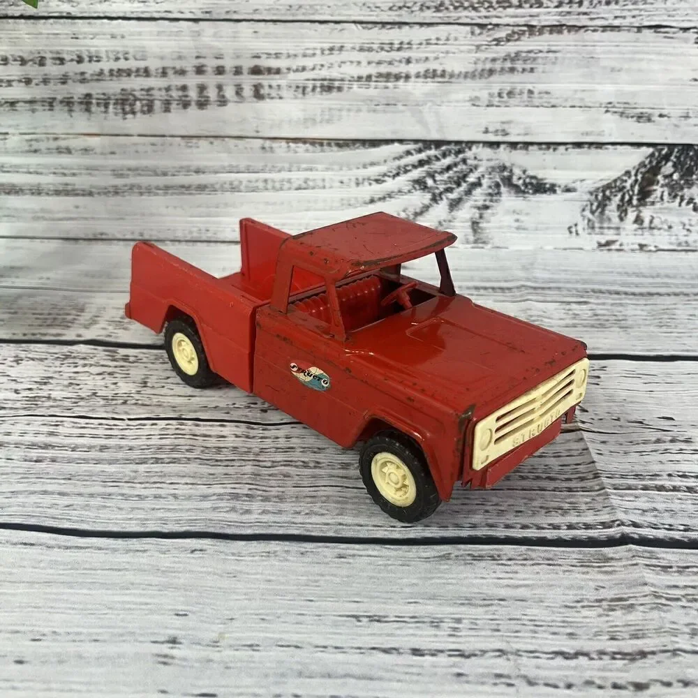 Vintage 1950'S 60’s Structo Red Pressed Steal Plastic Toy Pickup Truck